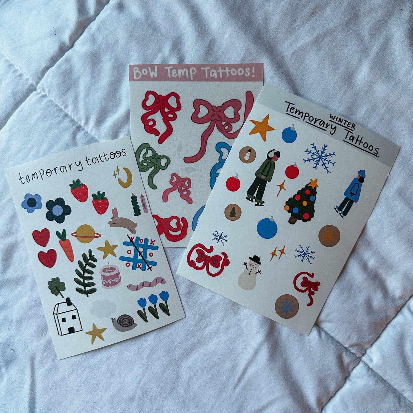 winter temporary tattoo sheet