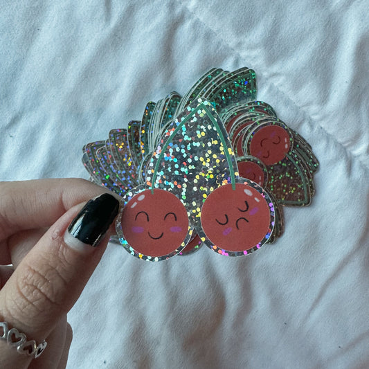 glitter cherries sticker