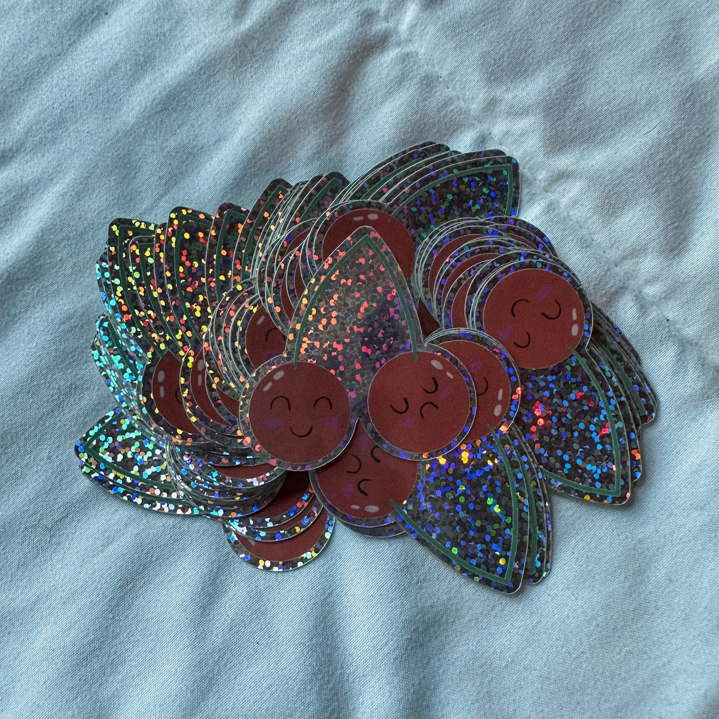 glitter cherries sticker