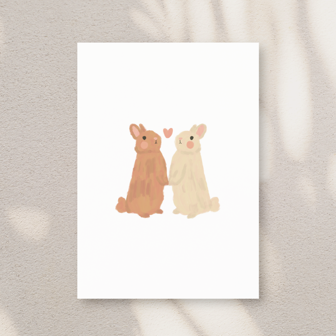 bunnies in love greeting card